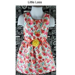 Little Lass Floral Sleeveless Dress Size 3T